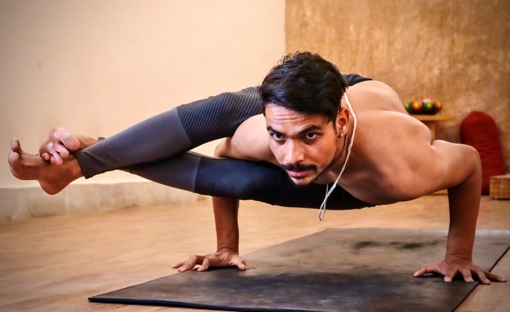 praticing yoga